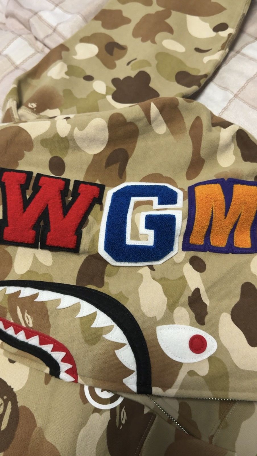 Bape BAPE 1st Camo Shark WGM Full Zip Hoodie (Beige) Size US M / EU 48-50 / 2 - 4 Thumbnail