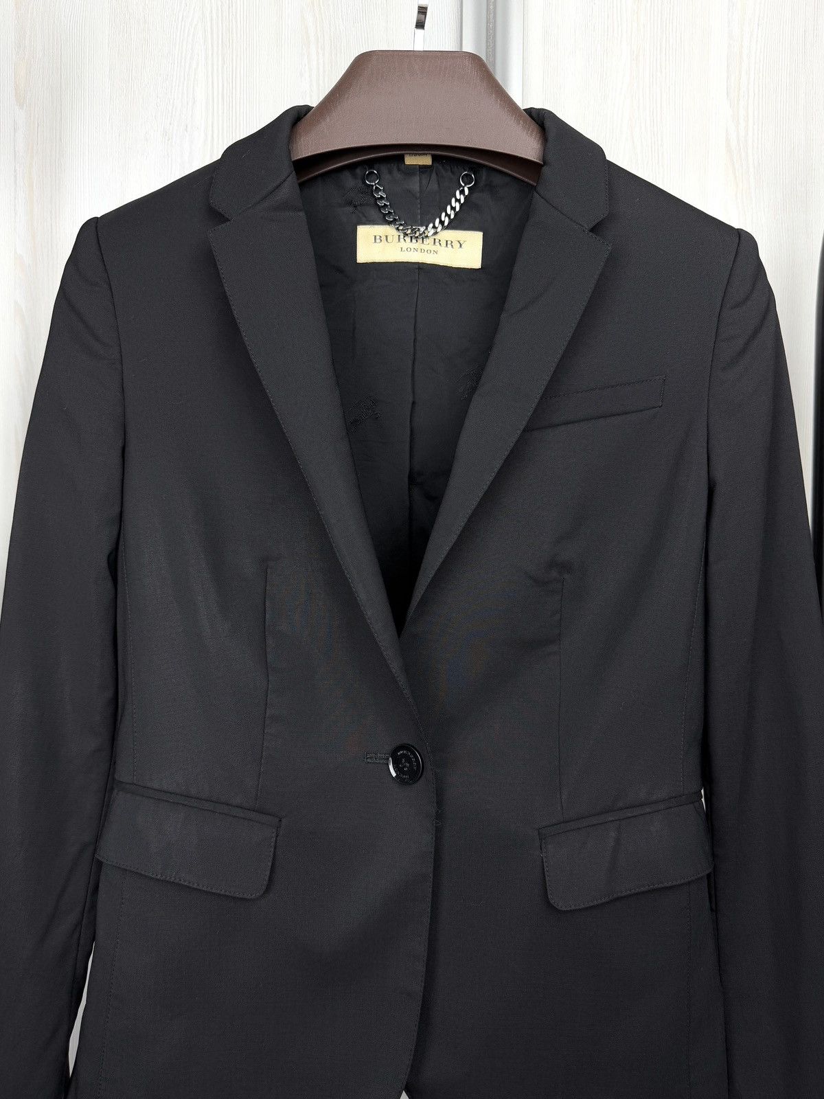 Burberry Burberry London Black Wool Single Breasted Blazer Size S / US 4 / IT 40 - 3 Thumbnail