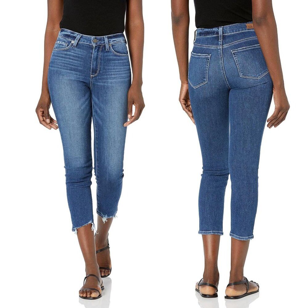 Paige PAIGE Hoxton Slim Crop Chopped Frayed Hem Jeans In Croatia Size 26" / US 2 / IT 38 - 1 Thumbnail