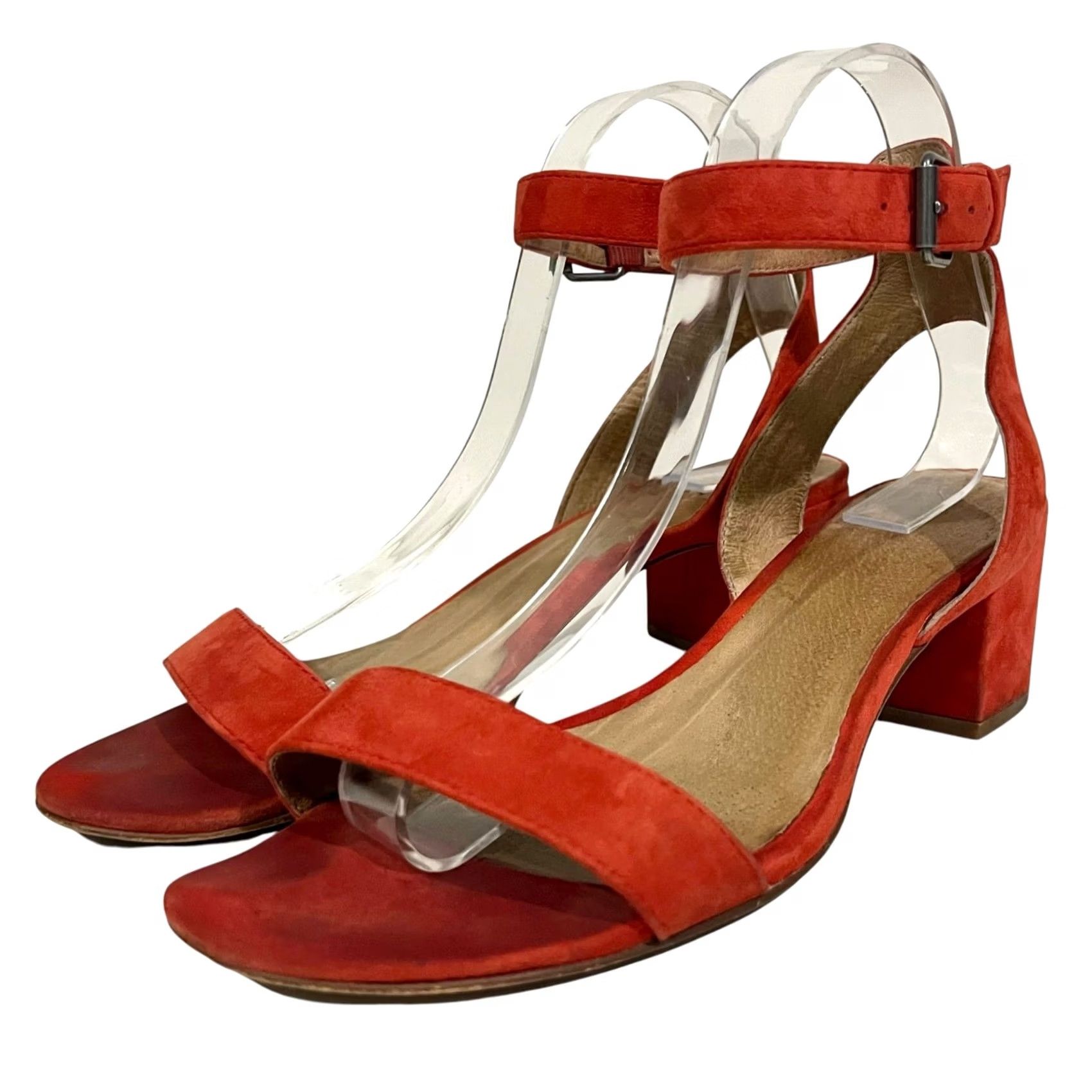 Madewell Madewell Heels Sandal Womens 8.5 Red Suede Block Heel Ankle Strap Size US 9 / IT 39 - 5 Thumbnail