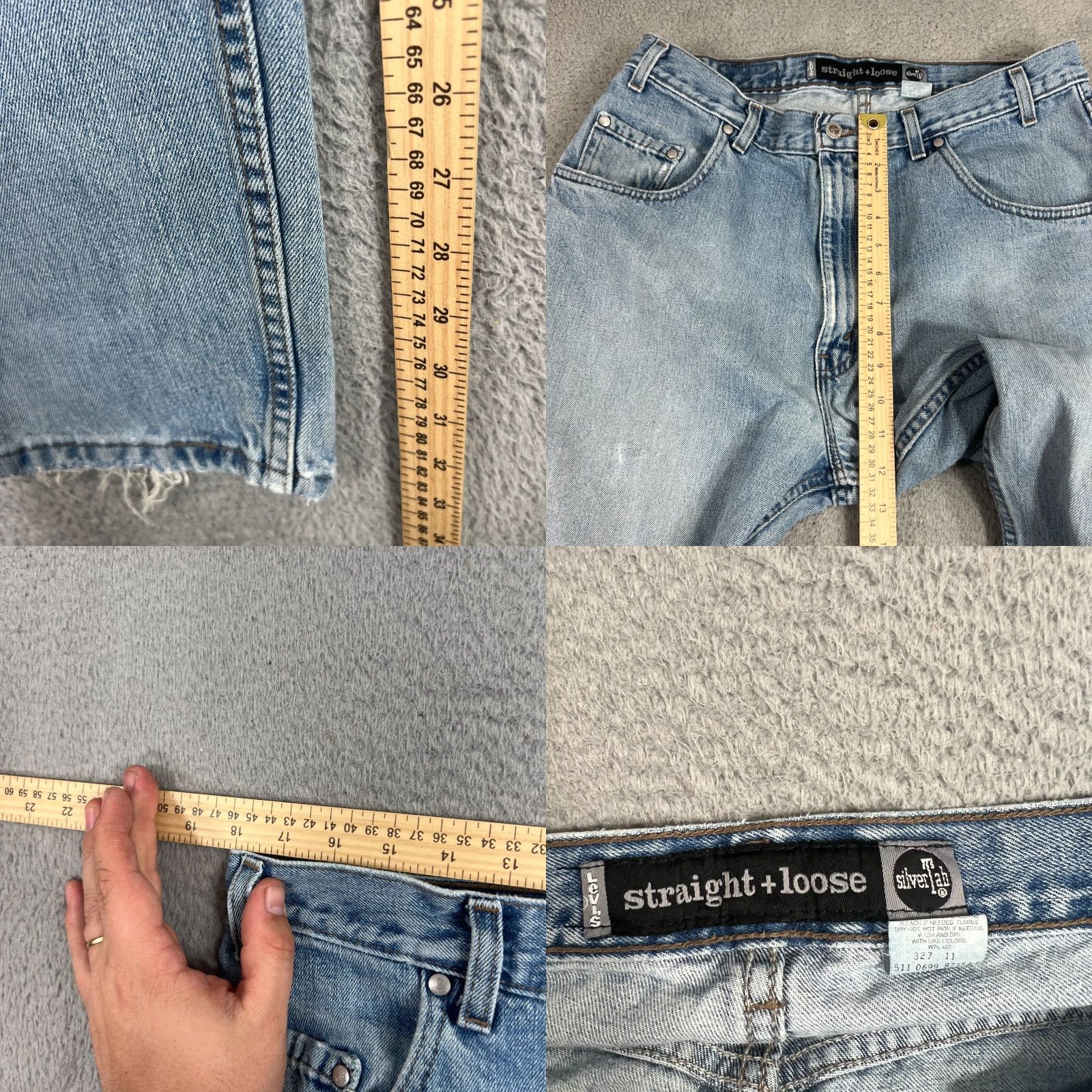 Vintage Levis Silvertab Baggy Jeans 36x34 Loose Straight Leg Vintage Baggy Distressed Size US 36 / EU 52 - 8 Thumbnail
