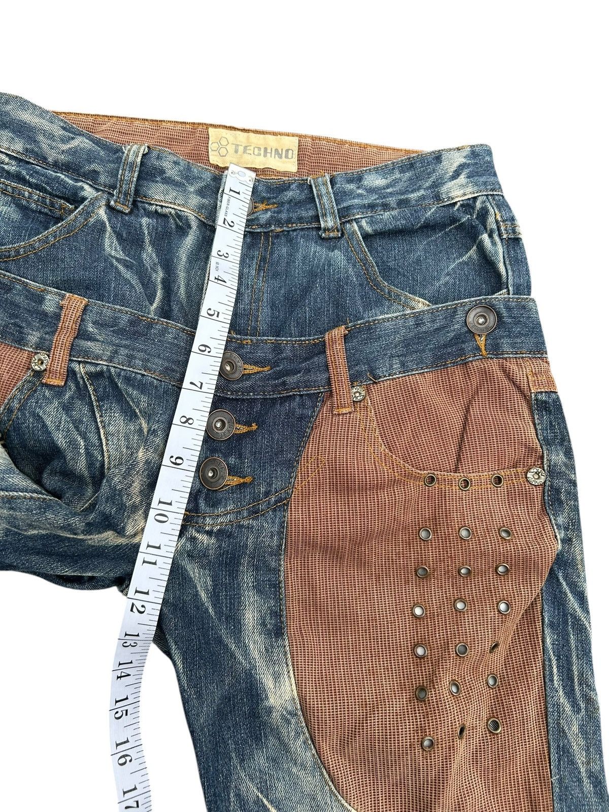Kapital Double Waist Japanese Punk Bondage Distressed Denim Jeans Size US 30 / EU 46 - 16 Thumbnail