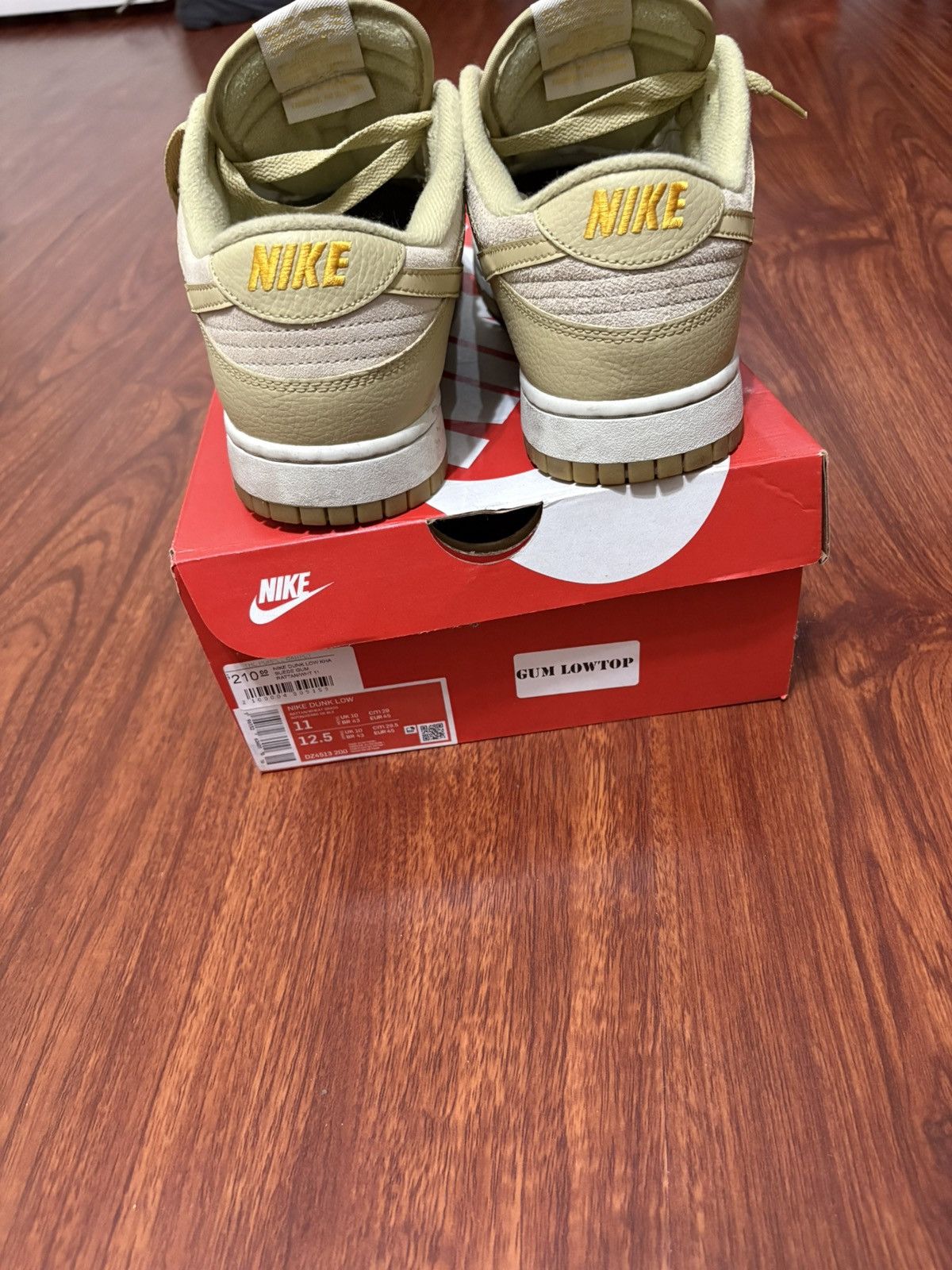 Nike Nike Dunk Low Khaki Suede Gum Size US 11 / EU 44 - 4 Thumbnail