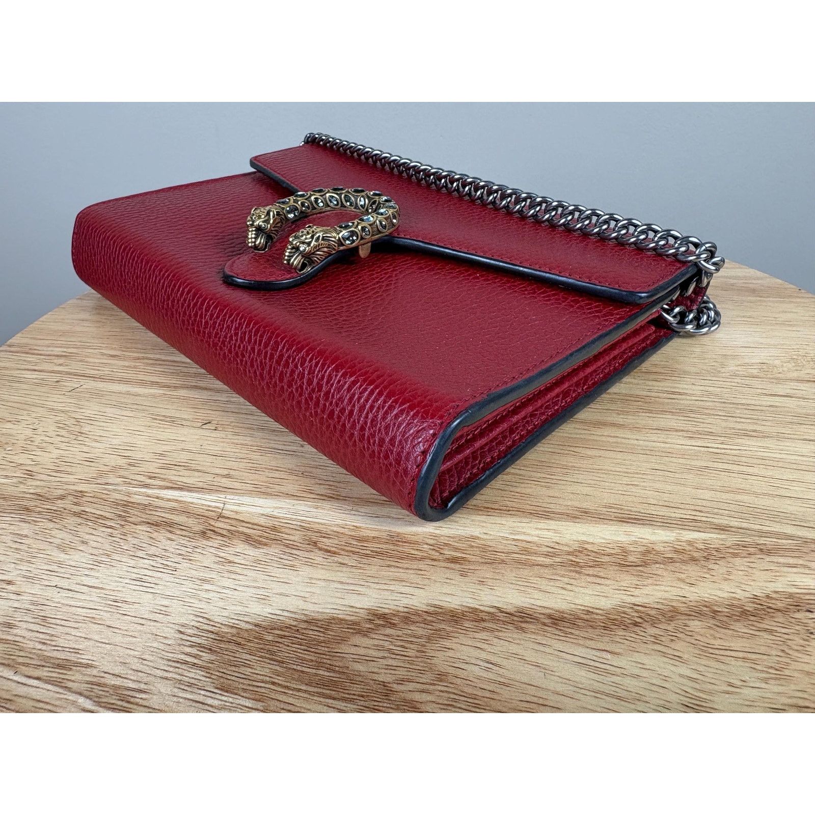Gucci Authentic Gucci Calfskin Mini Dionysus Chain Wallet Red Size ONE SIZE - 6 Thumbnail