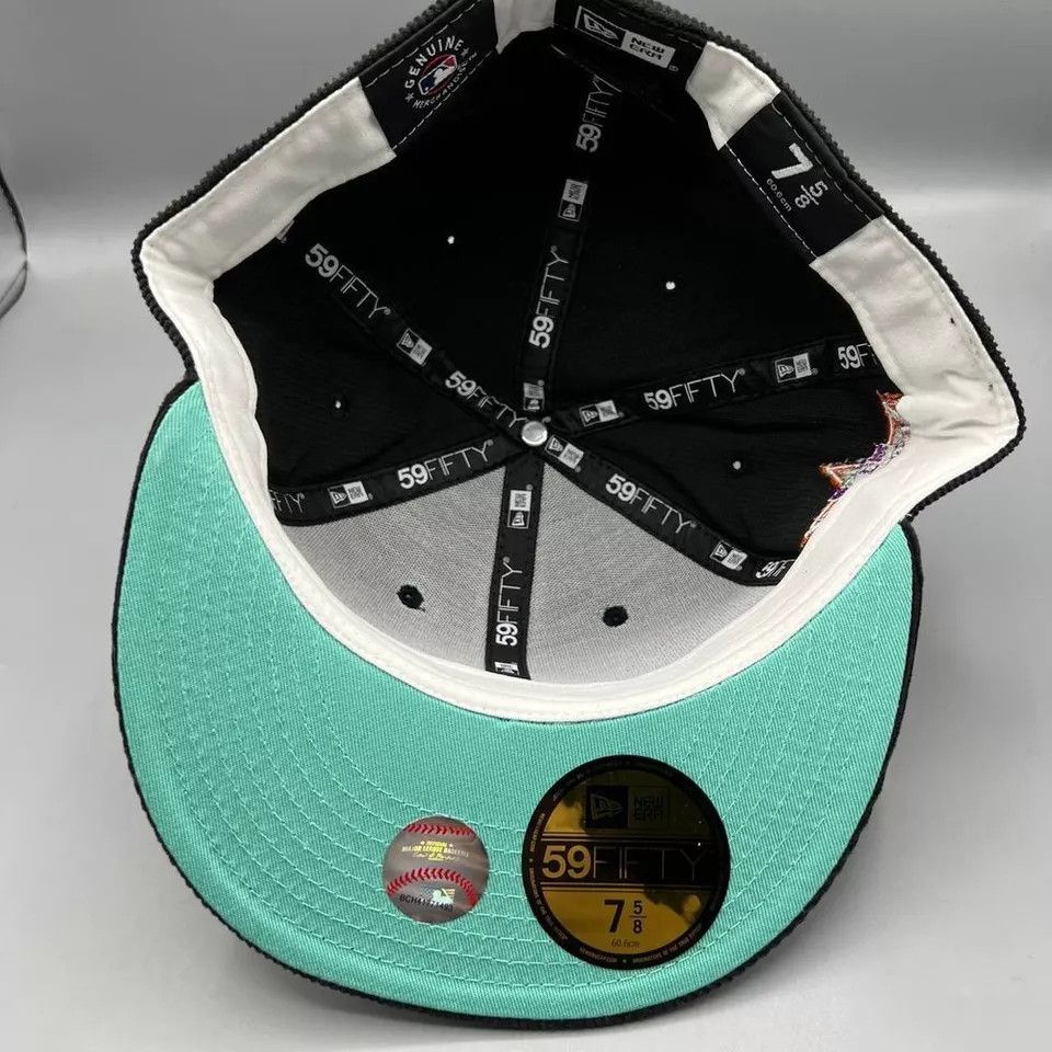 New Era Colorado Rockies Hat Men 7 5/8 Black Corduroy Fitted Cap Size ONE SIZE - 5 Thumbnail