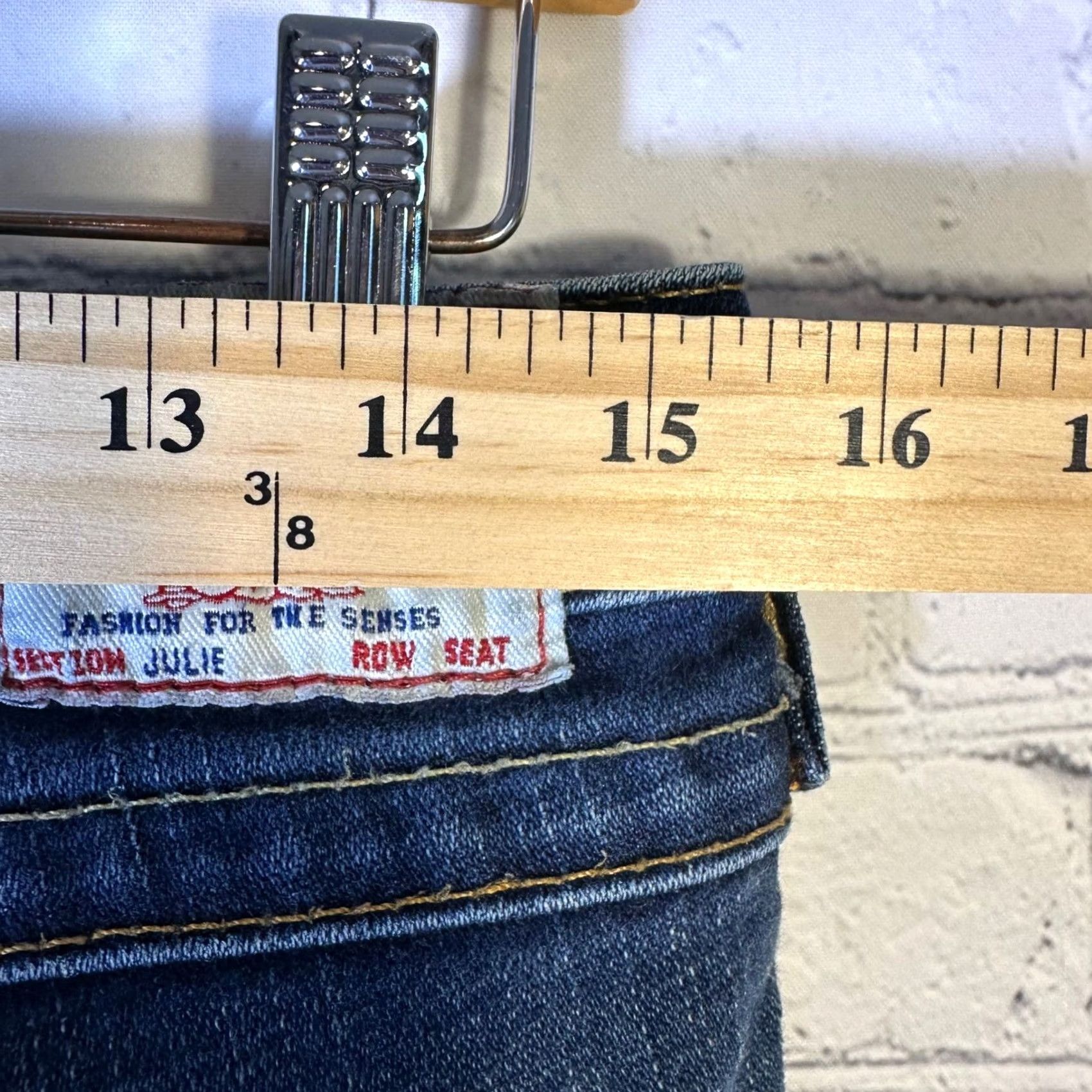 True Religion VINTAGE? False. Actually: True Religion Julie Skinny Jeans Dark Wash Low Rise Flap Pocket Womens Size 29 Size 29" - 7 Thumbnail