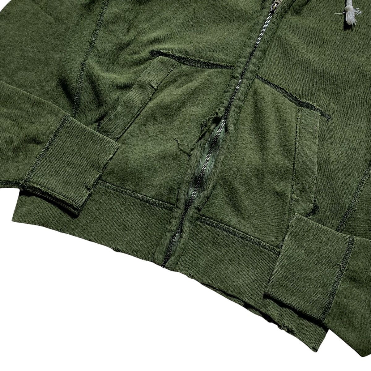 Japanese Brand Abercrombie Olive Green Fur Zipper Hoodie Distressed Size US XL / EU 56 / 4 - 4 Thumbnail