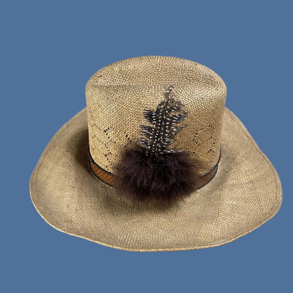 Stetson VINTAGE Stetson Roadrunner Cowboy Hat Size 7 Straw Beige Mens Size ONE SIZE - 1 Thumbnail