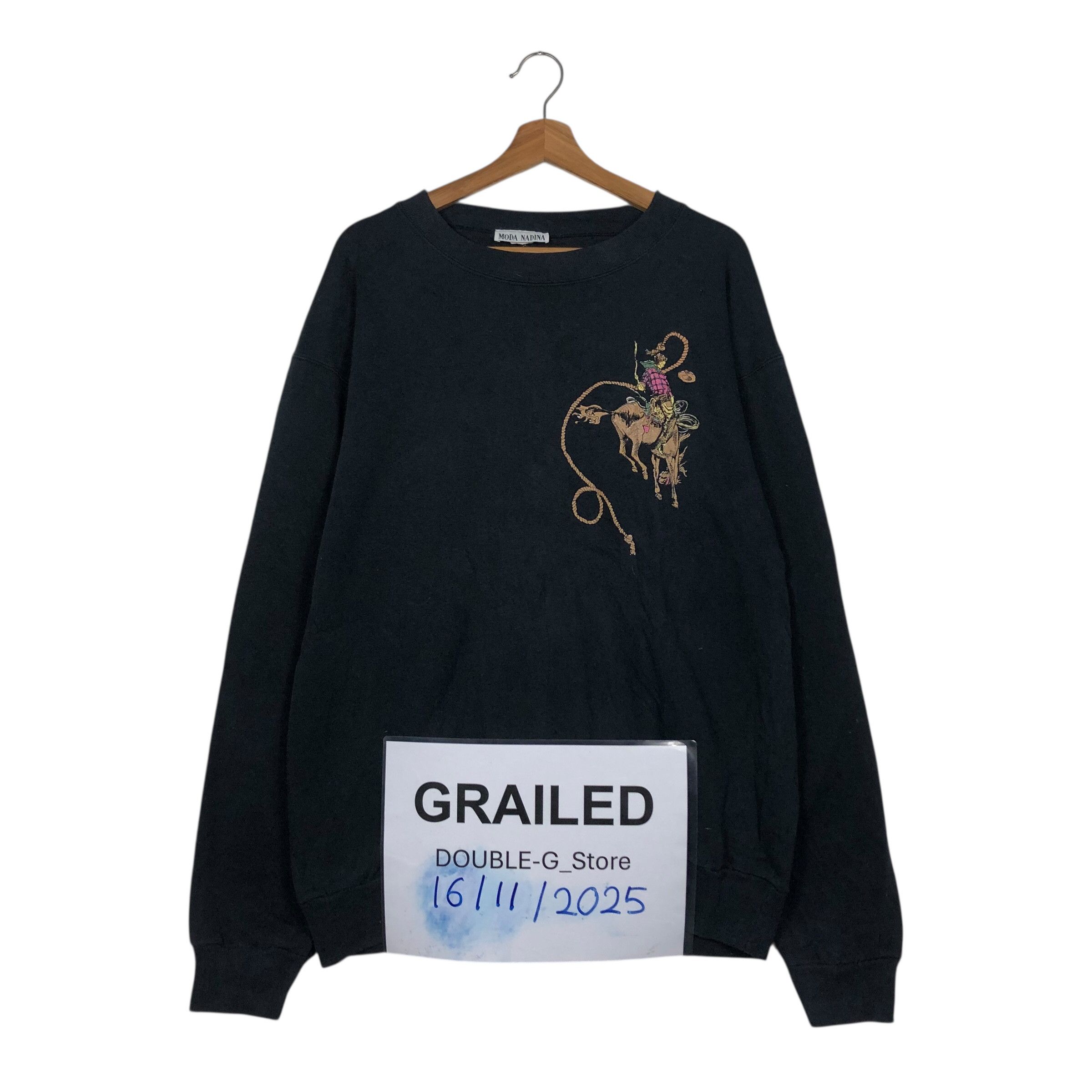 Japanese Brand 📌Vintage Sweatshirt Mona Nadina Cartoon Design Big Logo Size US M / EU 48-50 / 2 - 1 Thumbnail