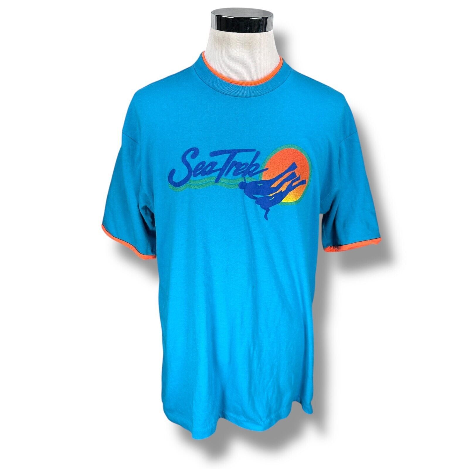 Other Vintage Sea-Trek T-Shirt Men OS Aqua Double Sleeve & Collar Size US L / EU 52-54 / 3 - 1 Thumbnail