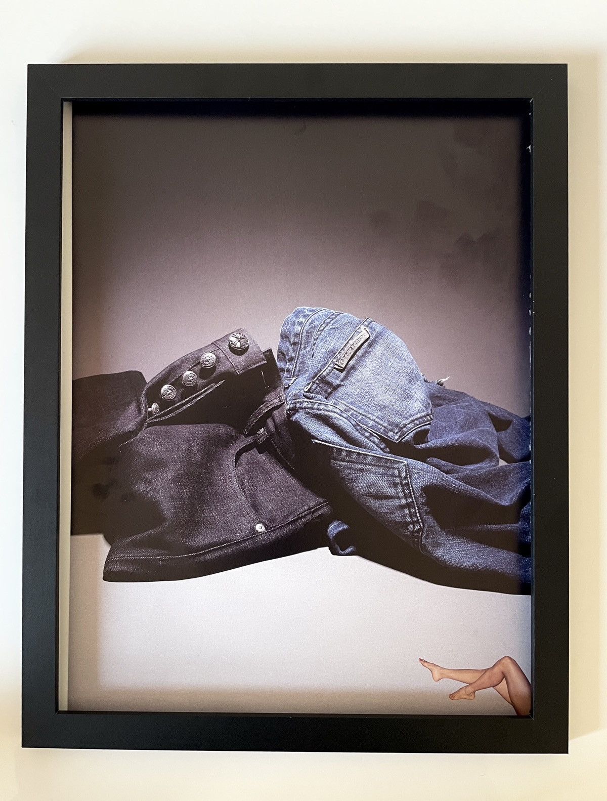 Chrome Hearts × Vintage Chrome Hearts piled up denim jeans 9x11 Framed poster Size ONE SIZE - 1 Thumbnail