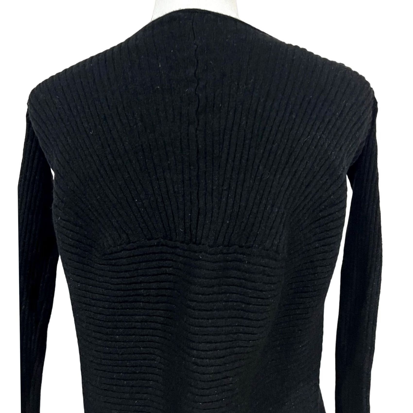 Cos COS Women's Black Wool Jumper Tunic Sweater - Ribbed Boat Neck Size M Size M / US 6-8 / IT 42-44 - 6 Thumbnail