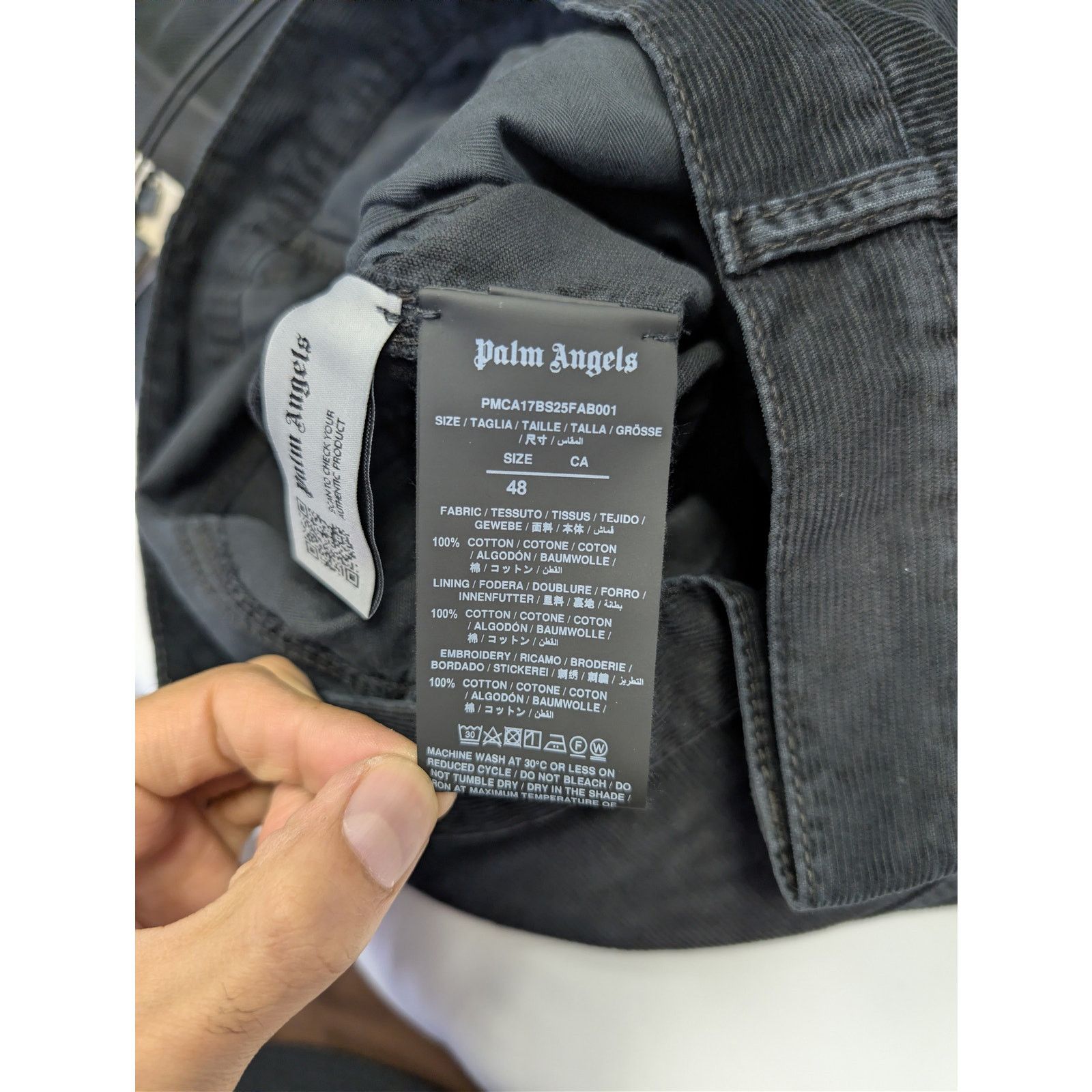 Palm Angels o1rshd1 Monogram Corduroy Denim Pants in Vintage Black Size US 32 / EU 48 - 18 Thumbnail