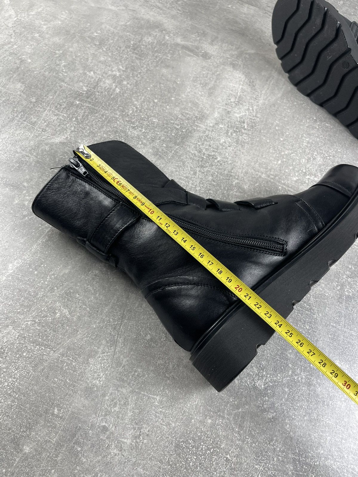 Genuine Leather Avant Garde Gramar Glam Rock Black Leather Moto Buckle Boots Size US 7 / IT 37 - 11 Thumbnail