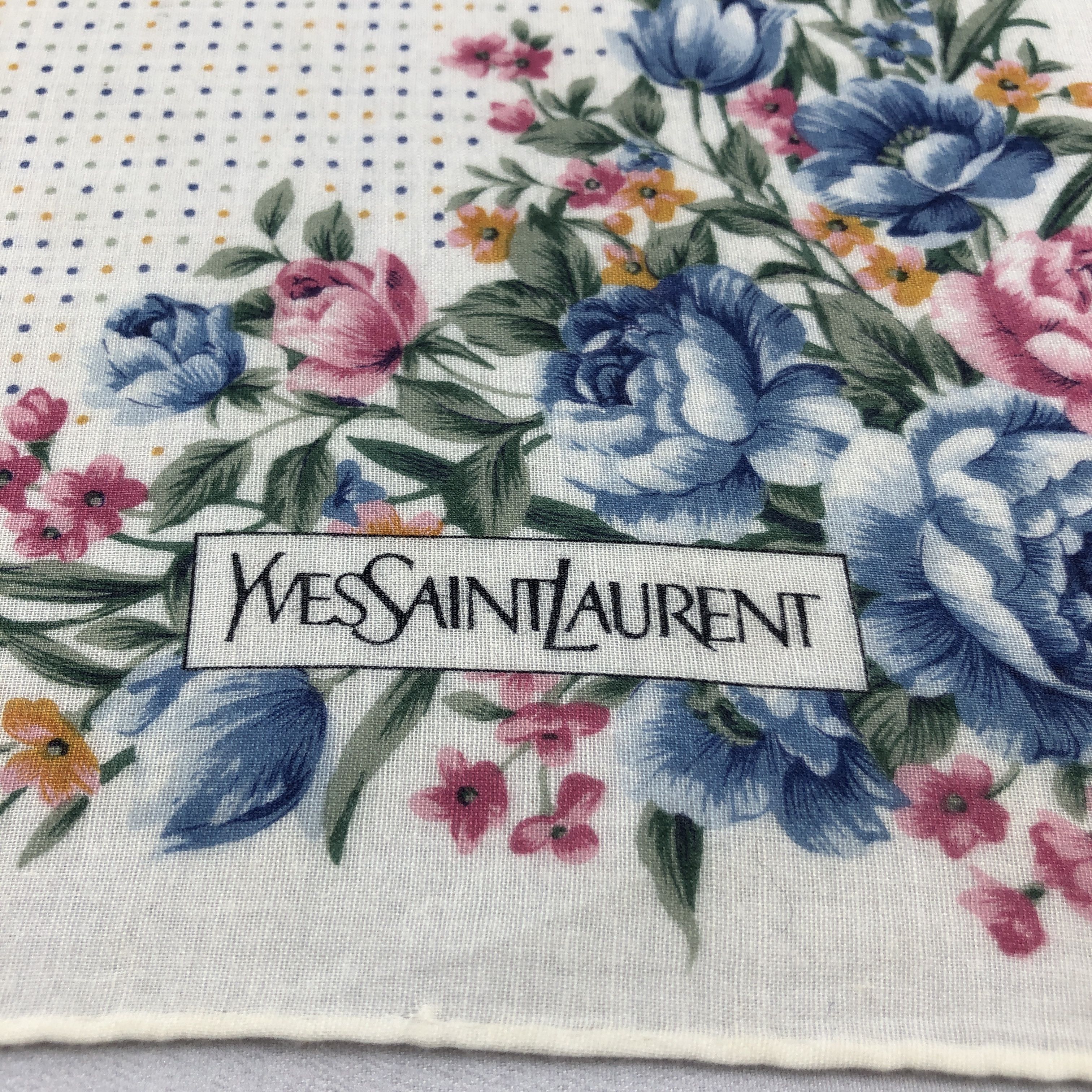 Yves Saint Laurent YSL Floral Handkerchief Neckerchief Bandana H3036 Size ONE SIZE - 3 Thumbnail