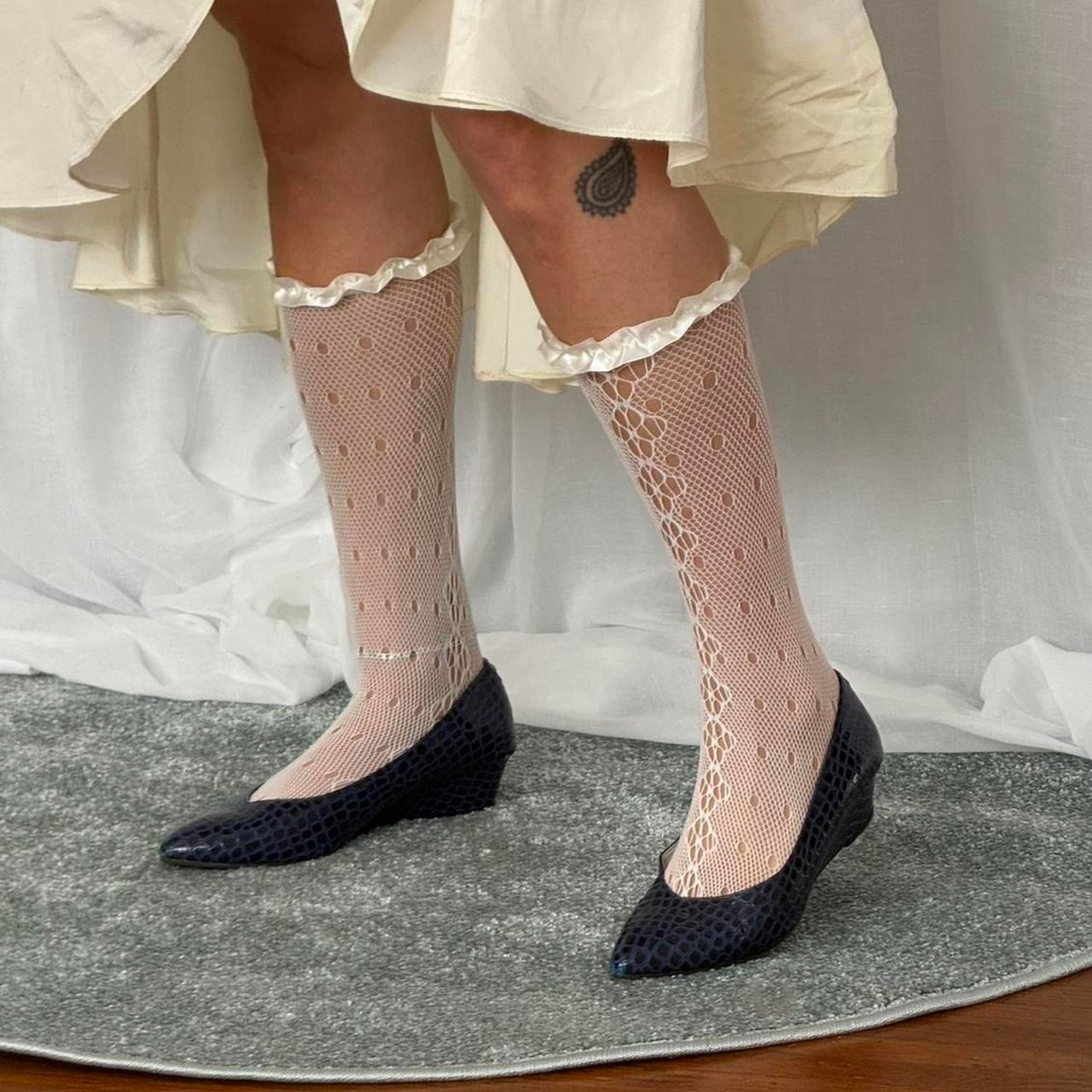 Other ✿ ruffled lace knee socks ✿ Size ONE SIZE - 2 Thumbnail