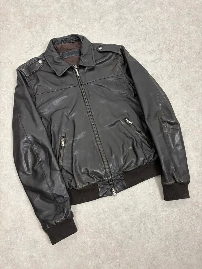 Vintage 2000s Massimo Rebecchi Black Classy Leather Jacket Size US M / EU 48-50 / 2 - 4 Thumbnail