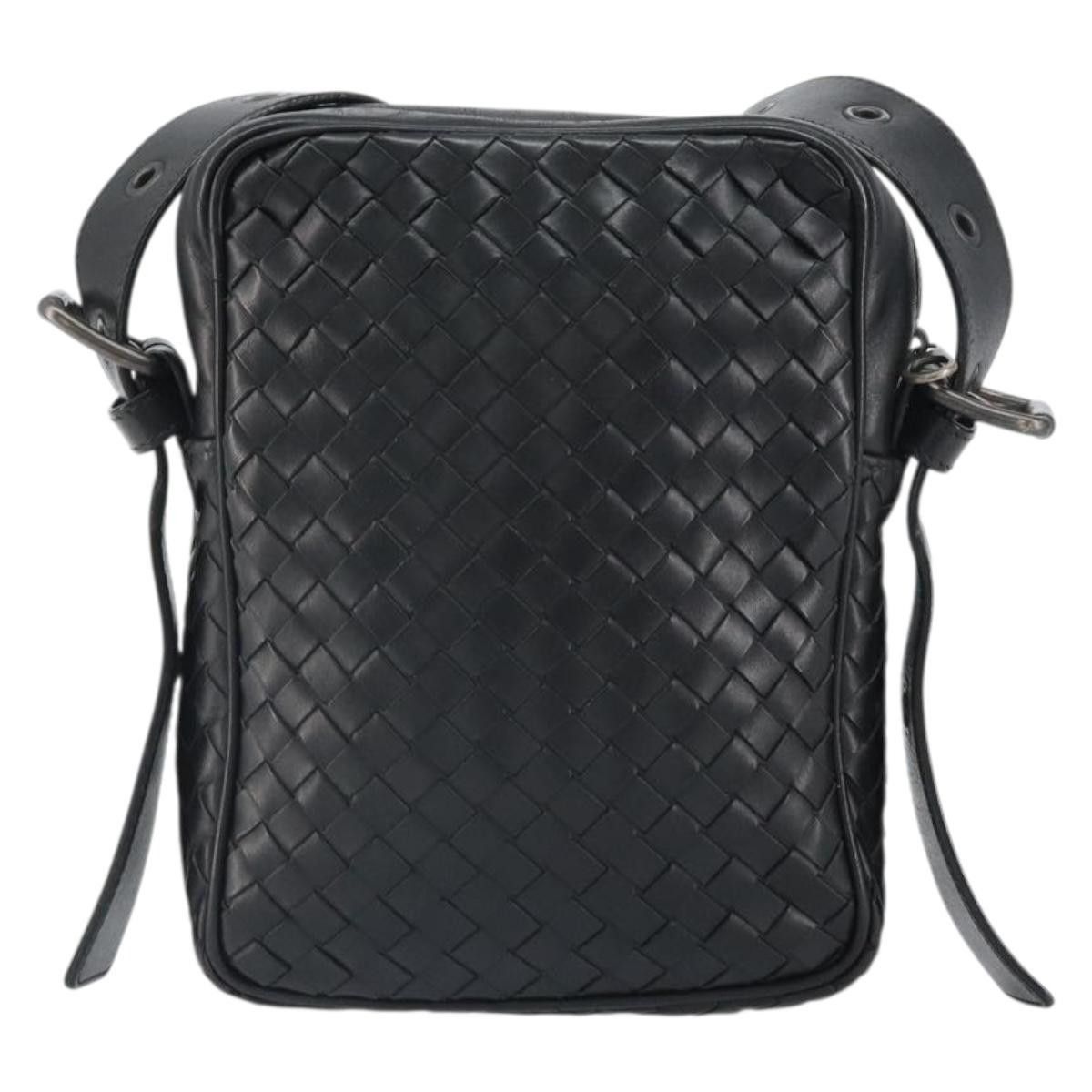 BOTTEG AVENETA INTRECCIATO Shoulder Bag Leather Black Silver