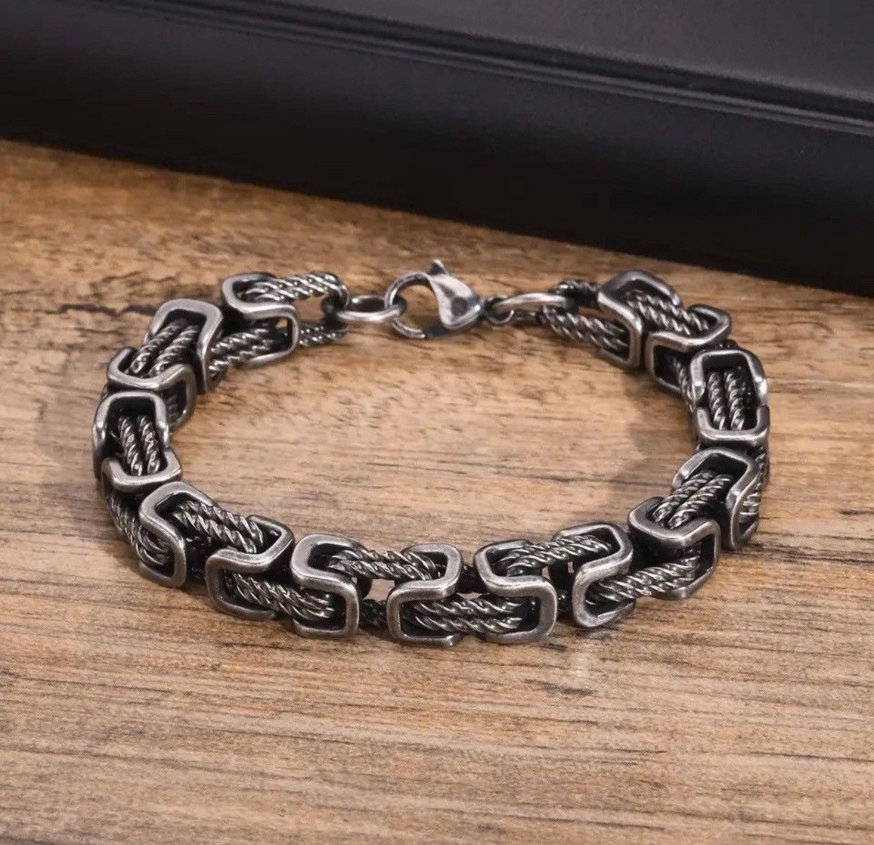 Jewelry Creative 8mm Stainless Steel Braided Link Wristband Bracelet Size ONE SIZE - 3 Thumbnail