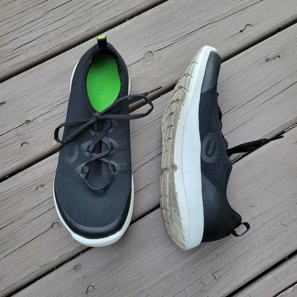 OOF Wear OOFOS OOmg Sport LS Shoe Black White Recovery Lace-up Sneake Size US 10 / IT 40 - 2 Thumbnail