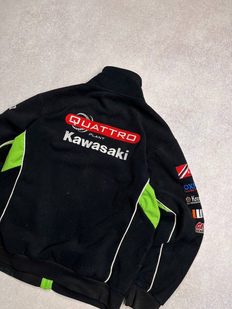 Vintage Vintage Kawasaki Racing Moto Fleece Sherpa Jacket S Size US S / EU 44-46 / 1 - 5 Thumbnail