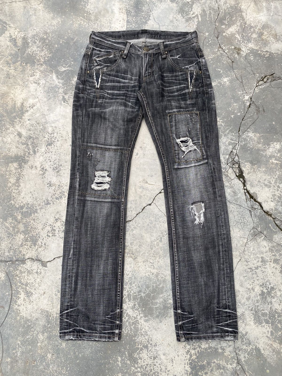 If Six Was Nine 🔥RATTLE TRAP🔥 distressed dark jeans Size US 32 / EU 48 - 1 Thumbnail