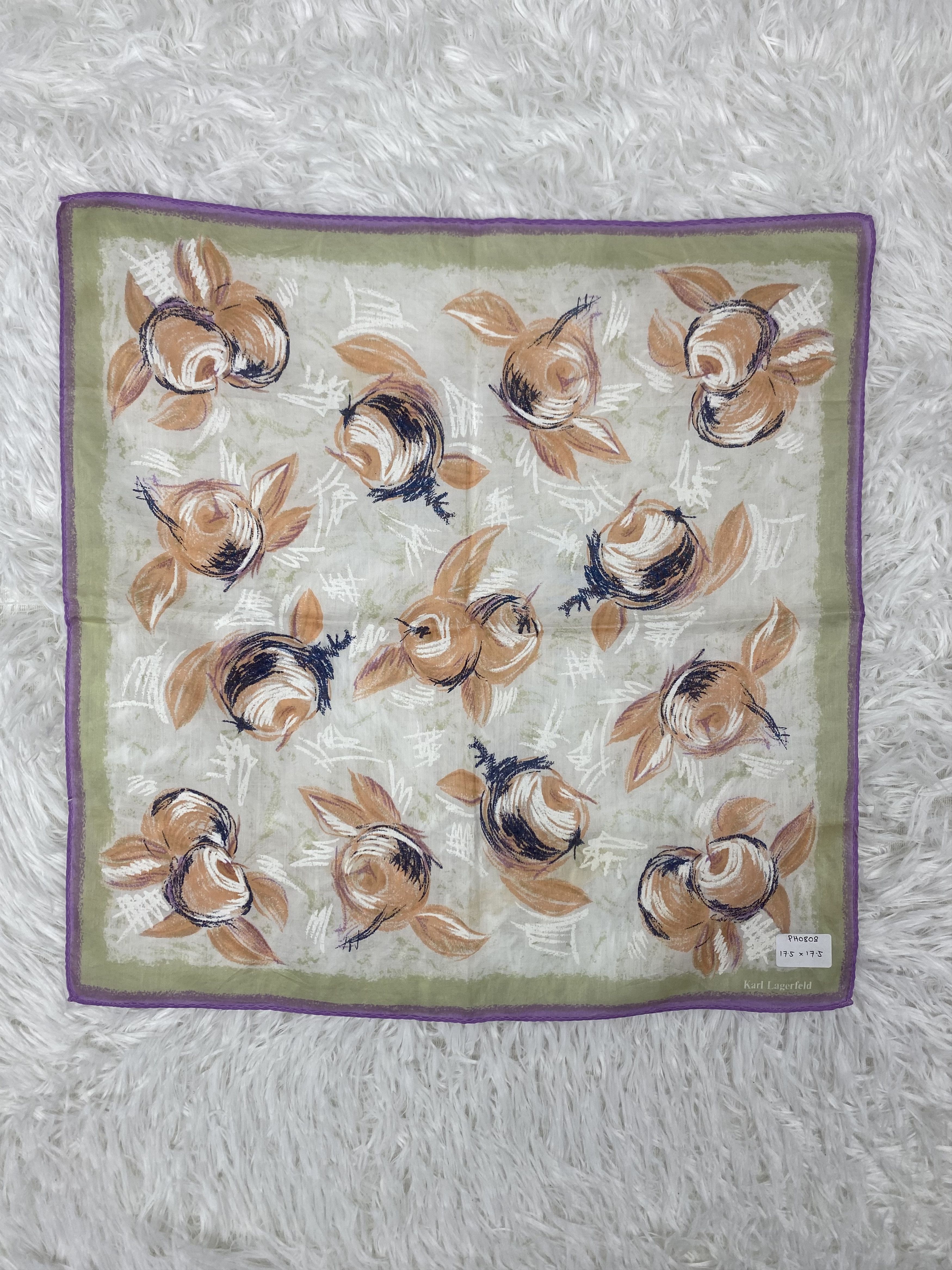 Karl Lagerfeld × Vintage Vintage Karl Lagerfeld Handkerchief Neckerchief PH0808 Size ONE SIZE - 3 Thumbnail