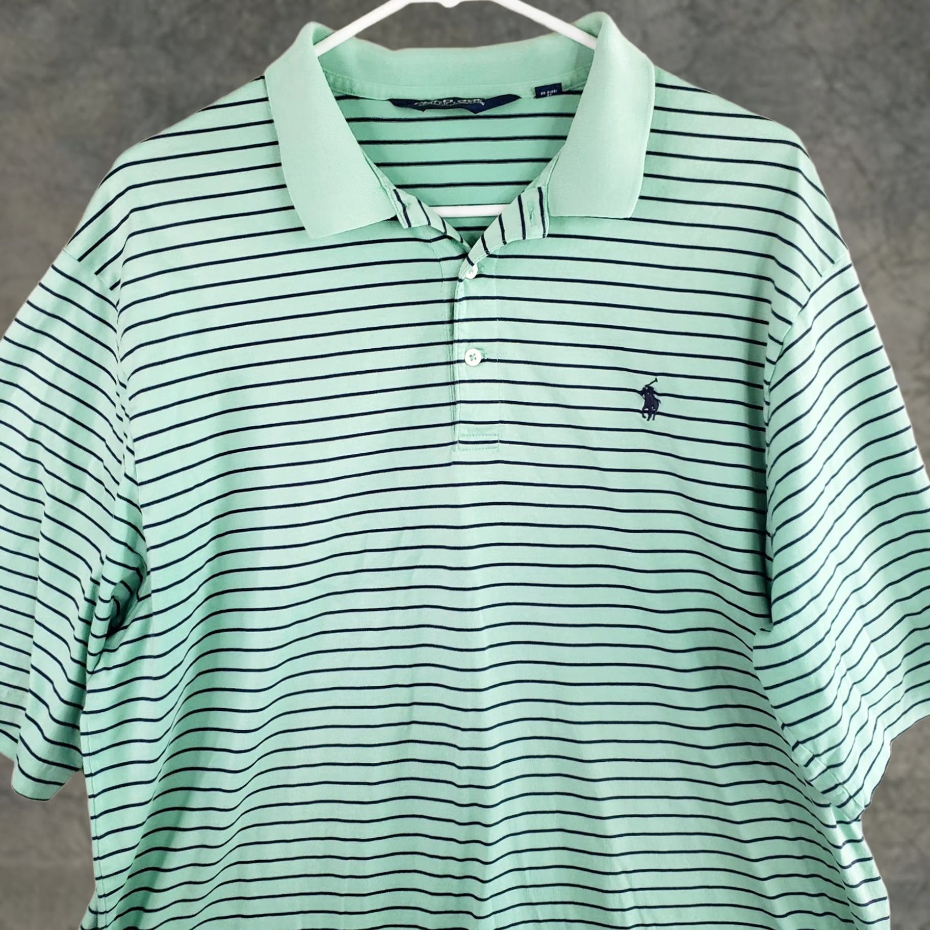 Polo Ralph Lauren Polo Ralph Lauren Green Striped XL Short Sleeve Cotton Golf Shirt St. Jude Men Size US XL / EU 56 / 4 - 1 Thumbnail