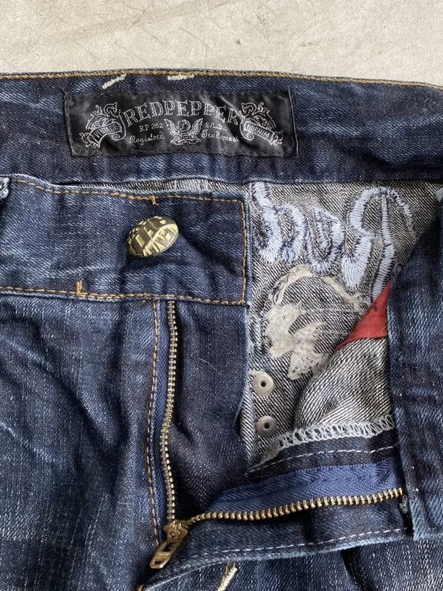 14th Addiction FLARE Red Pepper Japan Patch Wings Jeans Size US 32 / EU 48 - 11 Thumbnail