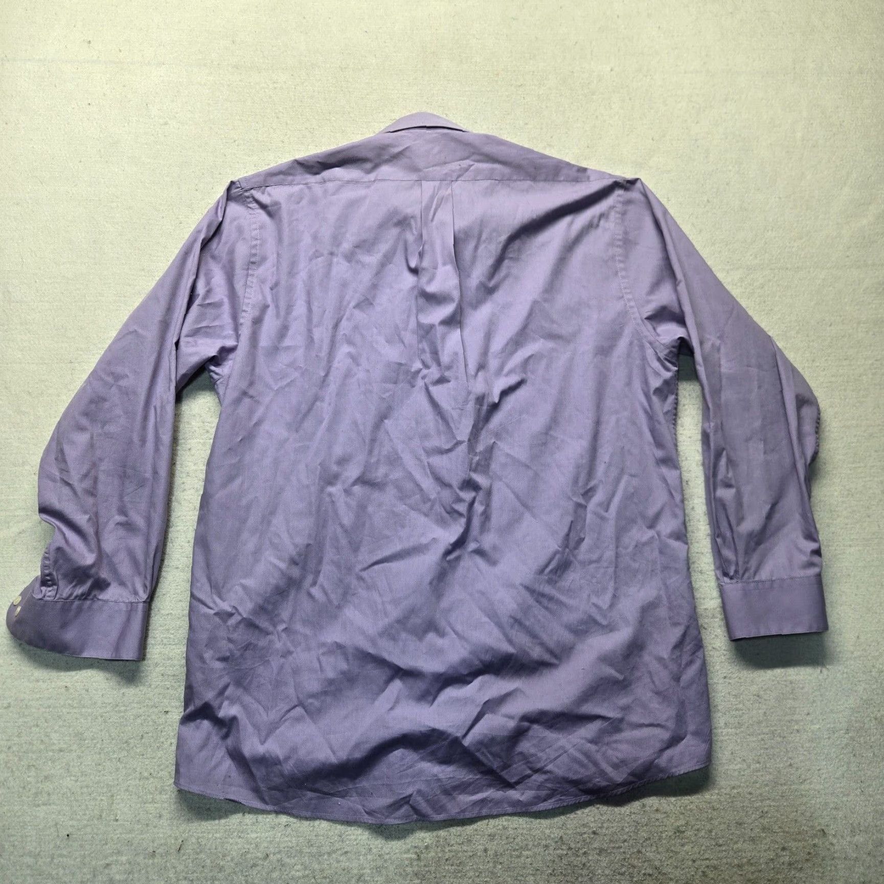 Vintage Covington Shirt Dress Purple Long Sleeve Button Up Adult Men's L 16 16.5 Cotton Polyester Solid Collared Unique Covington Mens Shirt Size 42R - 7 Thumbnail