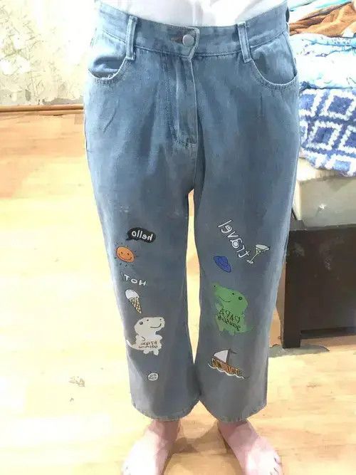 Other VIBE Spring and Autumn Cartoon Printed Jeans Size US 27 - 3 Thumbnail
