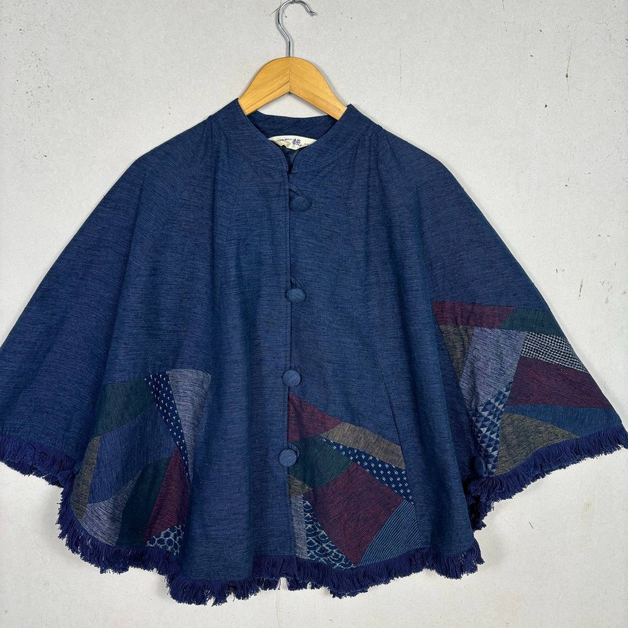 Cloak Vintage Japanese Indigo Patchwork Poncho Boro Sashiko Cape Size US M / EU 48-50 / 2 - 3 Thumbnail
