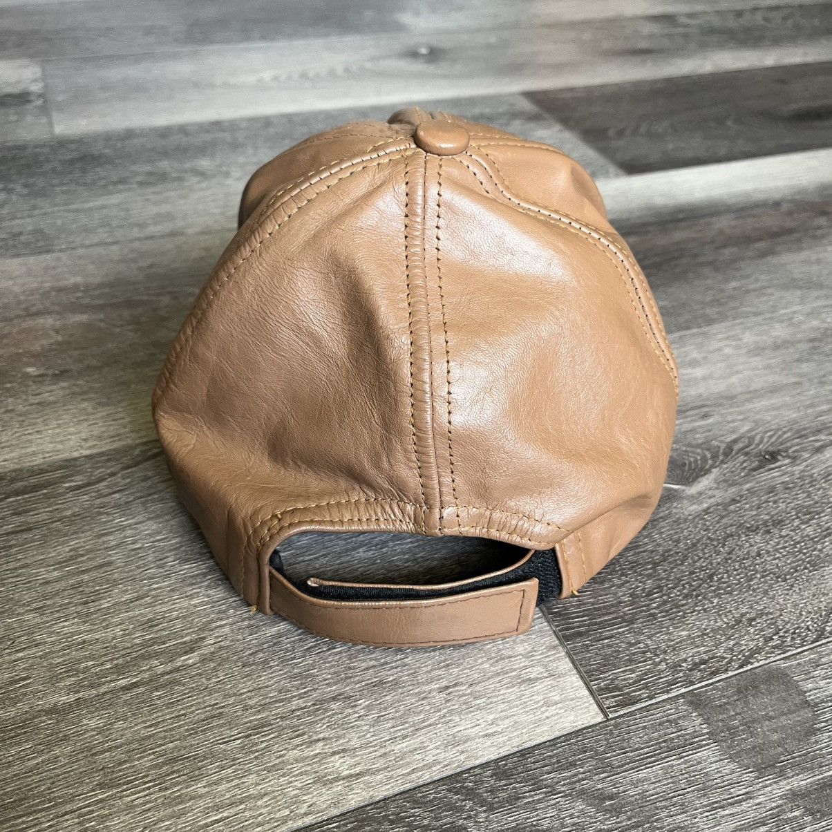 Genuine Leather Vintage 90s Genuine Leather Light Brown Tan Baseball Cap Hat Size ONE SIZE - 4 Thumbnail