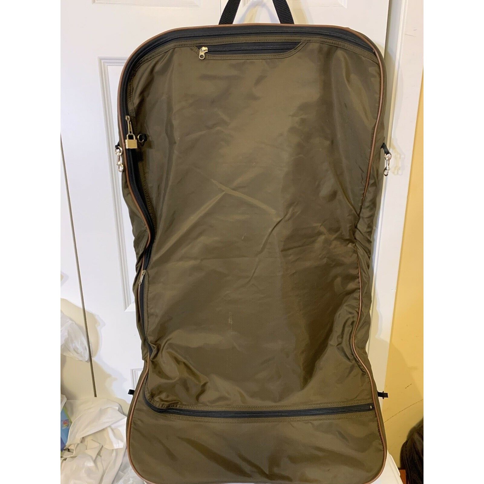 Other Vintage Lark Travel Luggage Hanging Garment Bag Olive Brown Size ONE SIZE - 8 Thumbnail