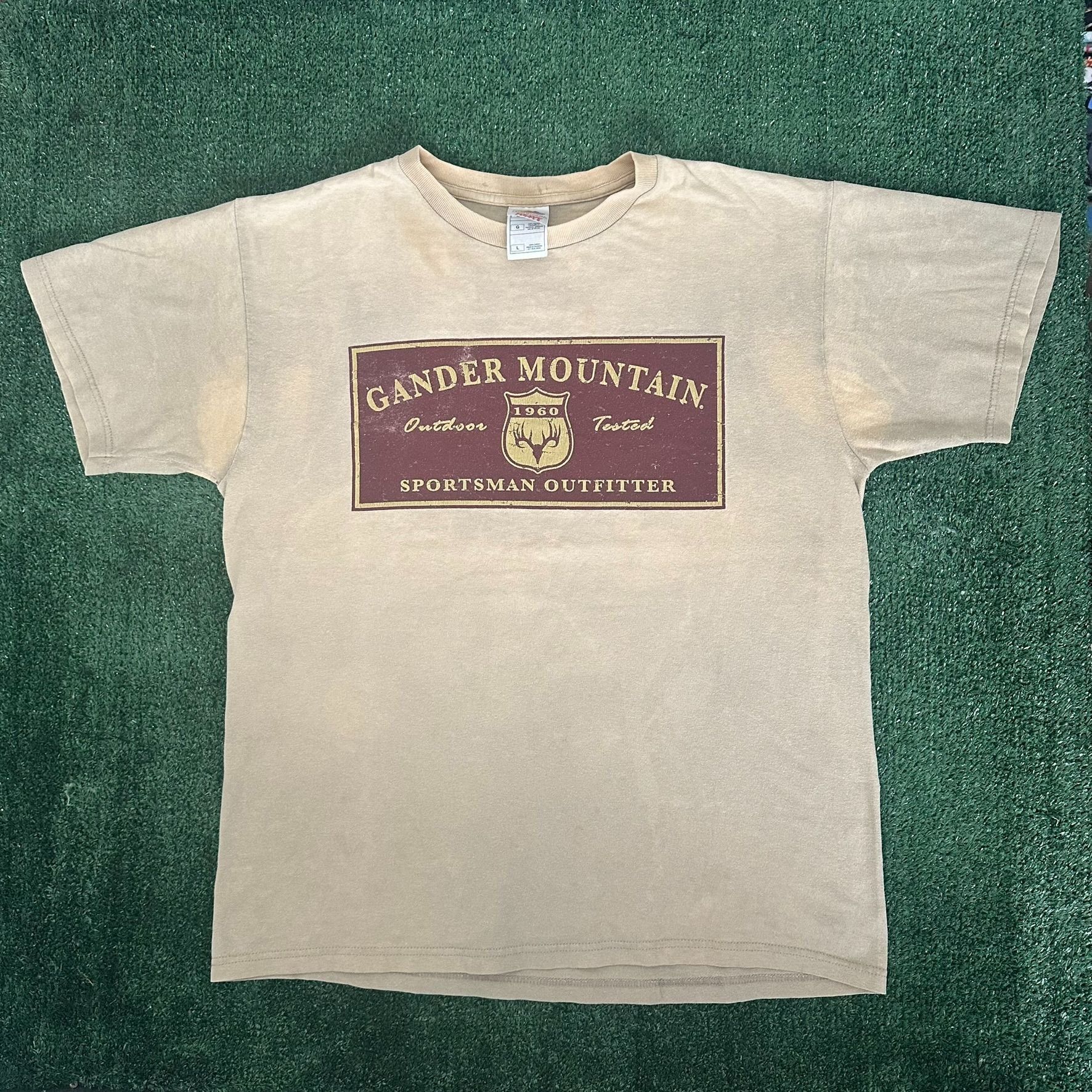 Vintage Vintage Y2K Gander Mountain T-Shirt Beige Outdoor Distressed Size US L / EU 52-54 / 3 - 1 Thumbnail
