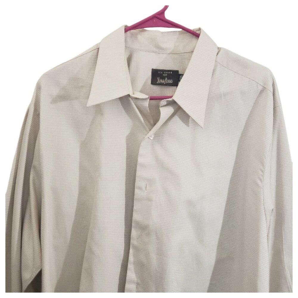 Jos. A. Bank CT1865 Jos A. Bank Traditional Fit Cream Dress Shirt 16/34 Size 38R - 2 Thumbnail