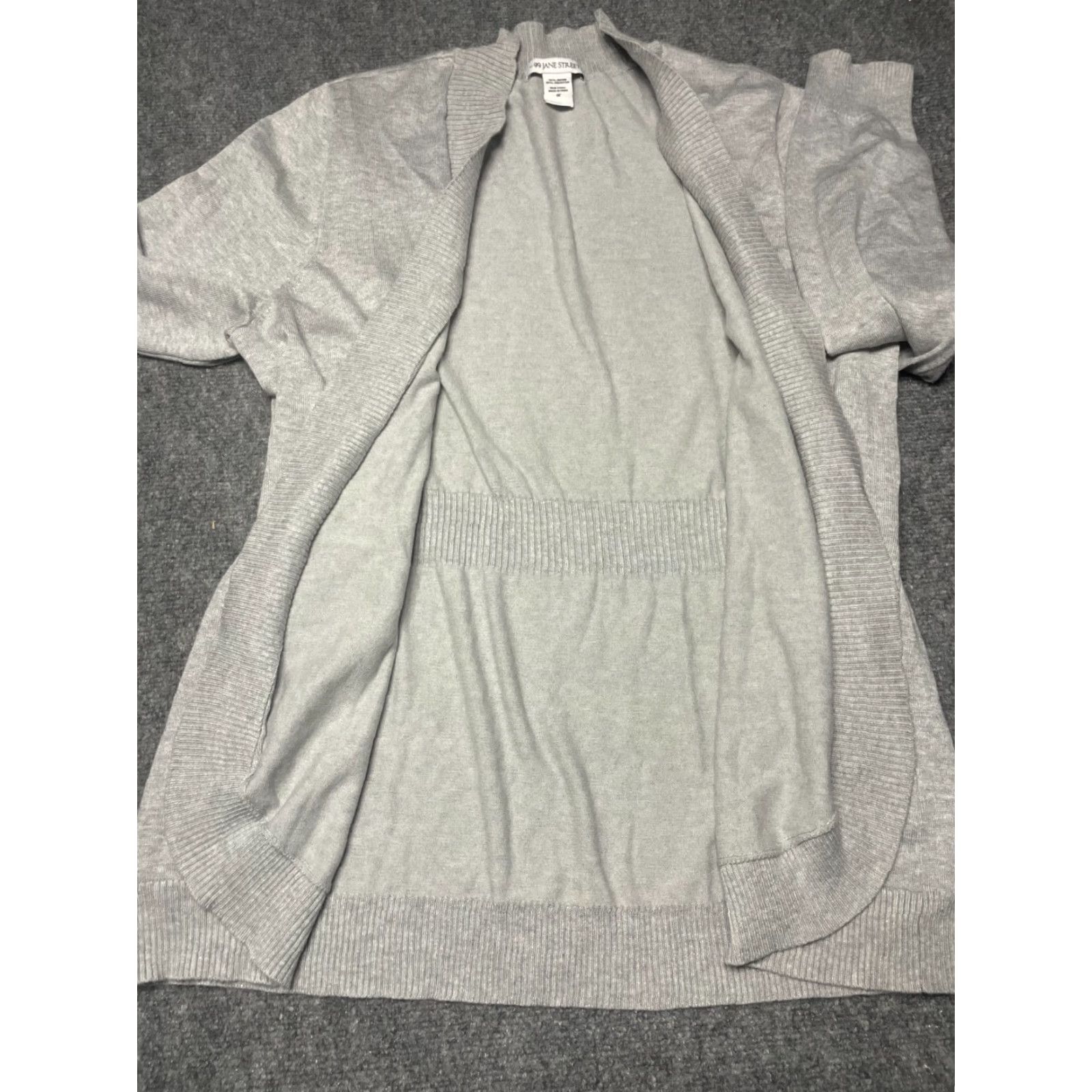 Vintage 99 Jane Street Shirt (No) 1X Gray Open Front Cardigan Sweater Womens Bohemian Classic Knit Long Sleeve Regular Open Front Casual Fall Winter Spring Size XL / US 12-14 / IT 48-50 - 5 Thumbnail