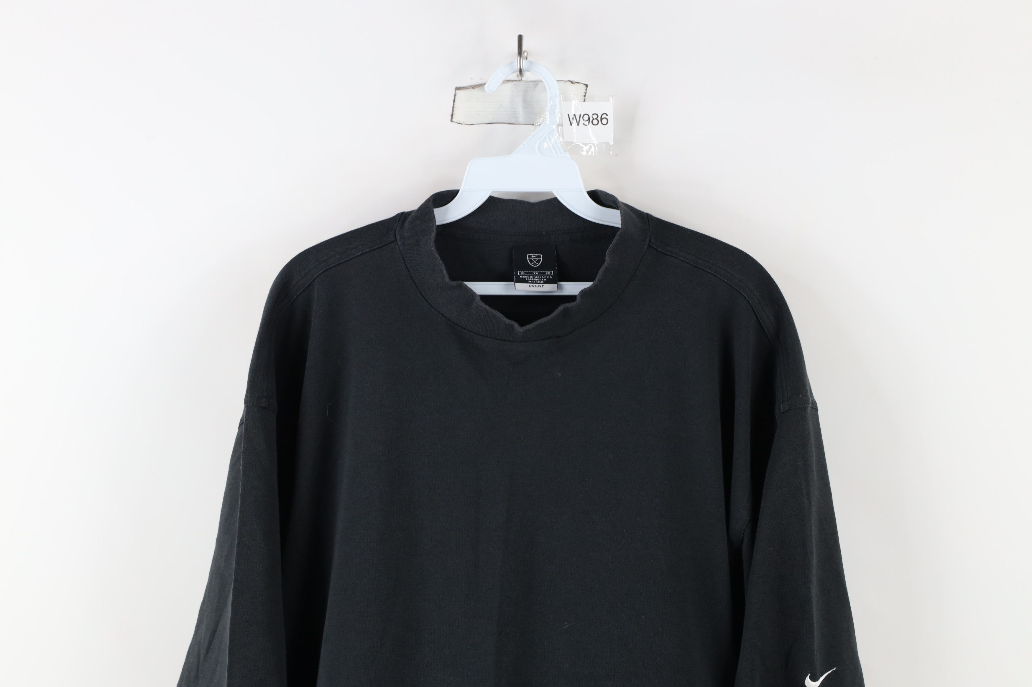 Nike × Vintage Vintage Nike Golf Scott Mini Swoosh Mock Neck T-Shirt Black Size US XL / EU 56 / 4 - 2 Thumbnail