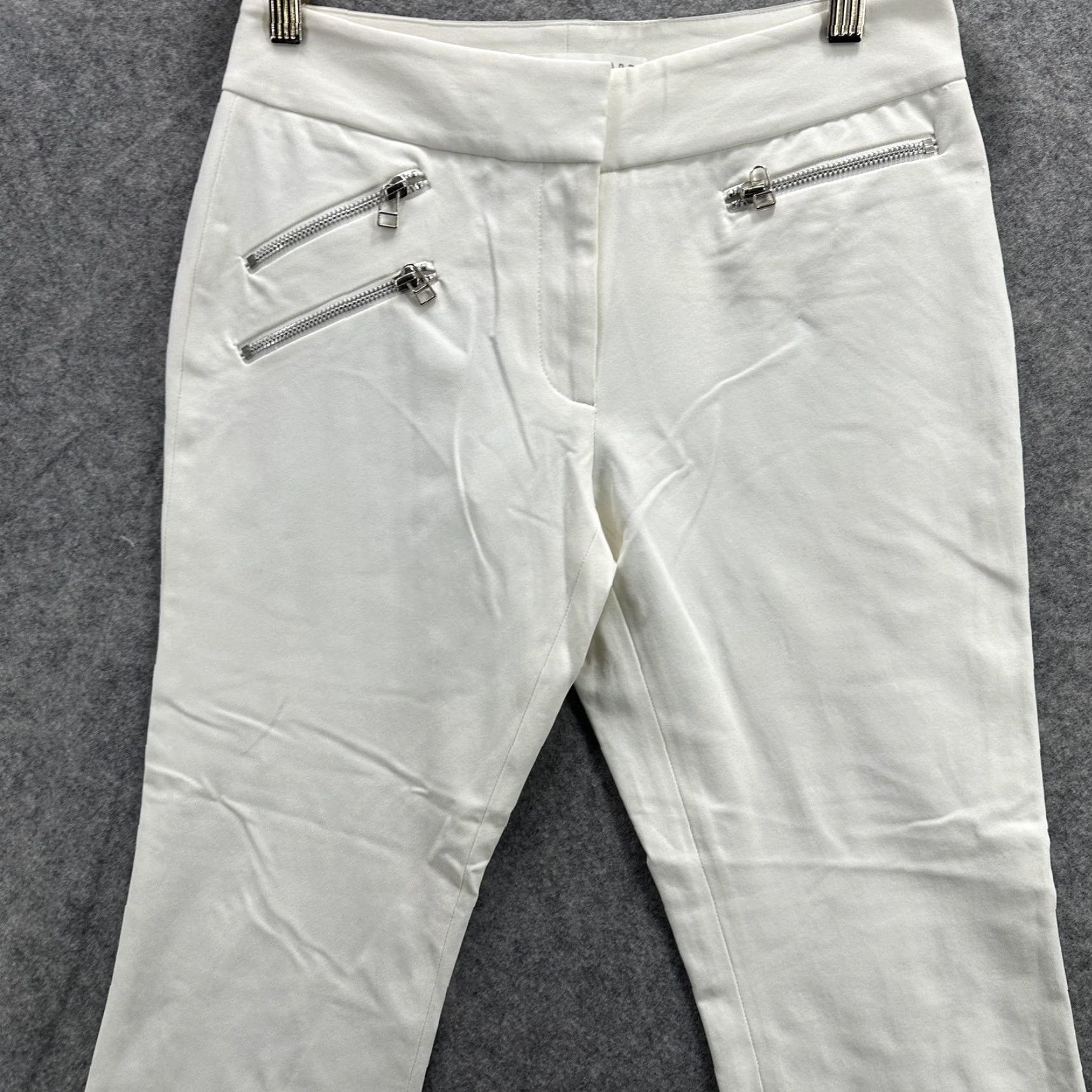 Veronica Beard VERONICA BEARD Pants Womens 4 White Zip Pockets Skinny Ankle Stretch Made USA Size 27" / US 4 / IT 40 - 5 Thumbnail