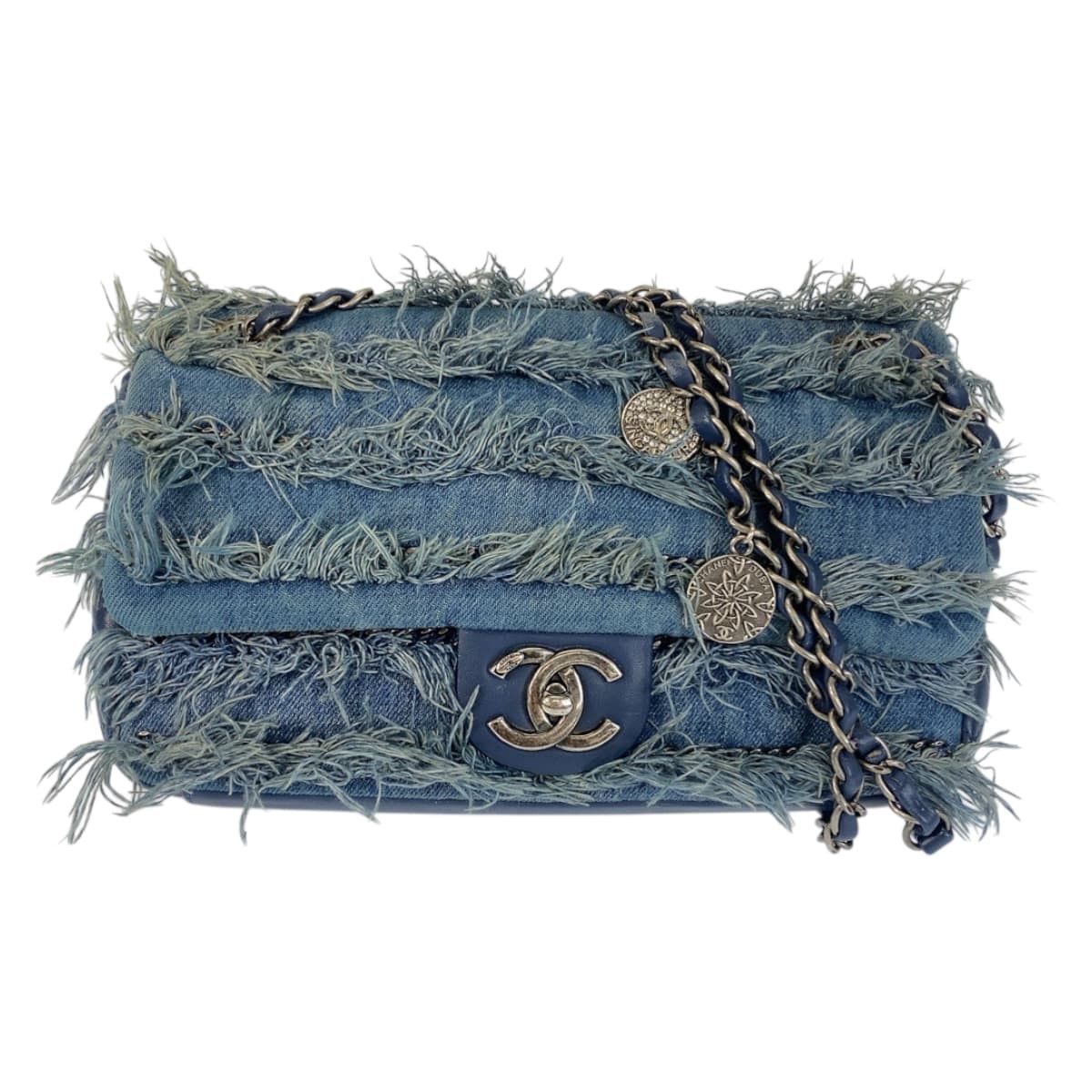 Chanel Chanel CHANEL Coco Mark Turn Lock Denim Leather Shoulder Bag Textile Shoulder Bag A92708 DUTY FREE for USA Size ONE SIZE - 1 Thumbnail