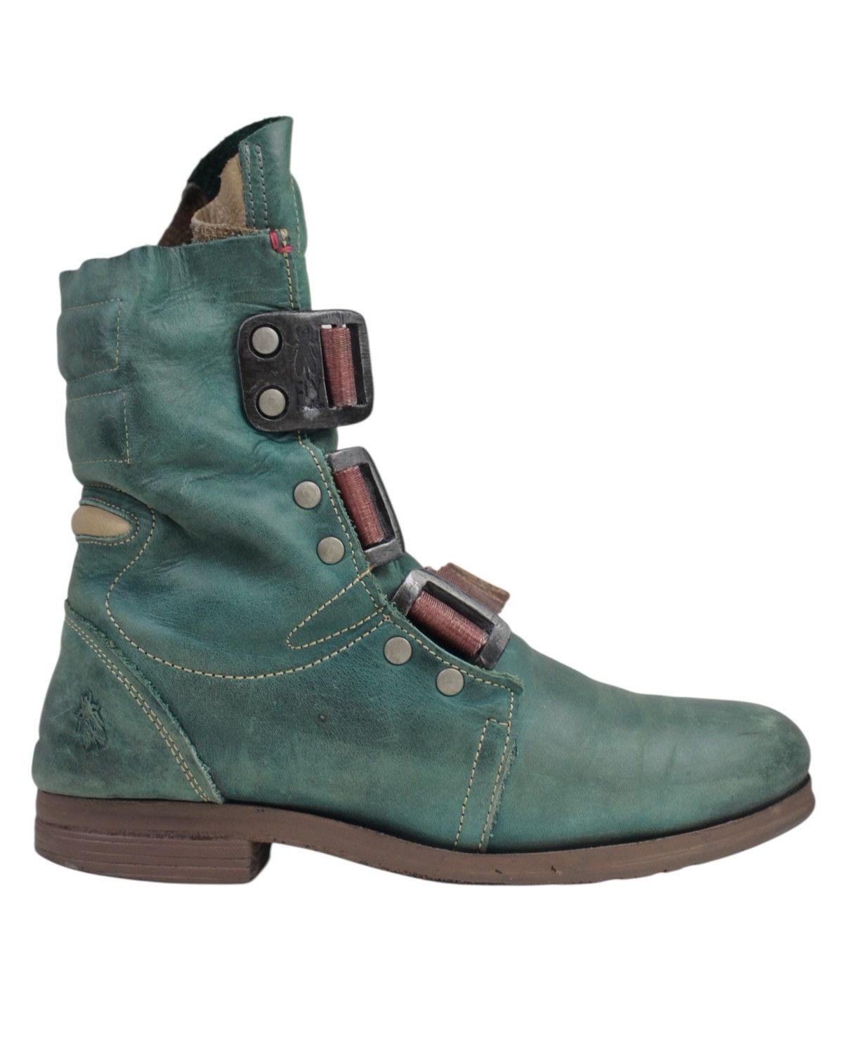 Fly London 2000S FLY LONDON TRIPLE FURY TEAL GREEN LEATHER BOOTS Size US 8 / EU 41 - 4 Thumbnail