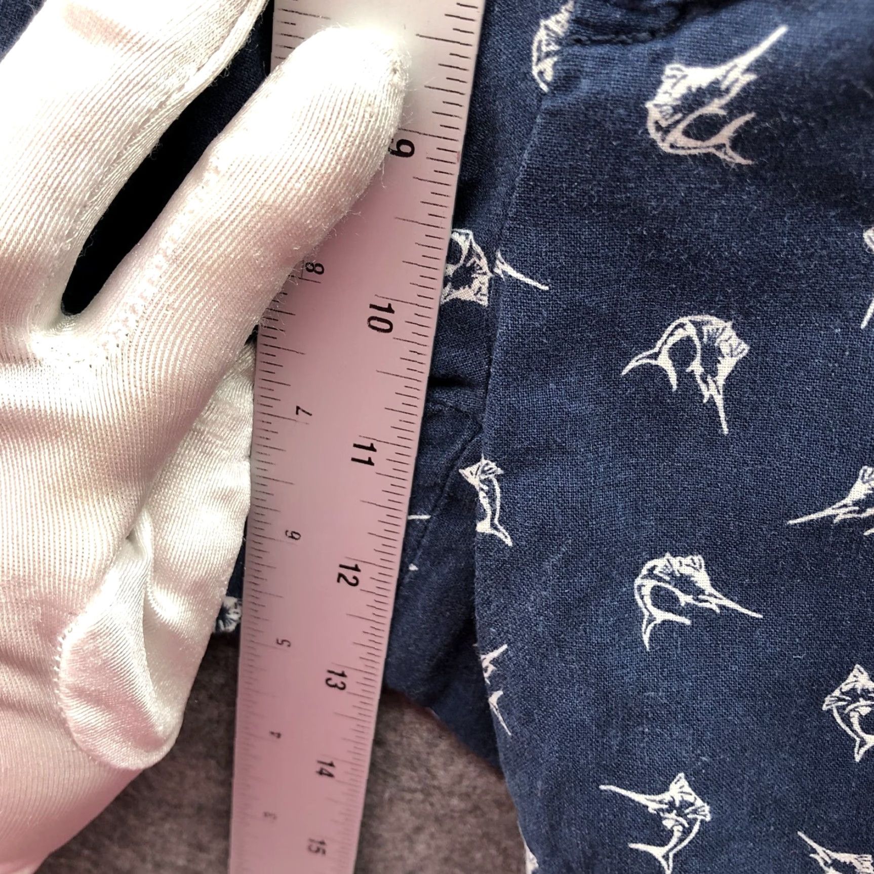 Polo Ralph Lauren Polo Ralph Lauren Classic Fit Linen Blend Shorts Mens 36 Blue Swordfish Print Chino Casual Summer Front Pockets Size US M / EU 48-50 / 2 - 4 Thumbnail