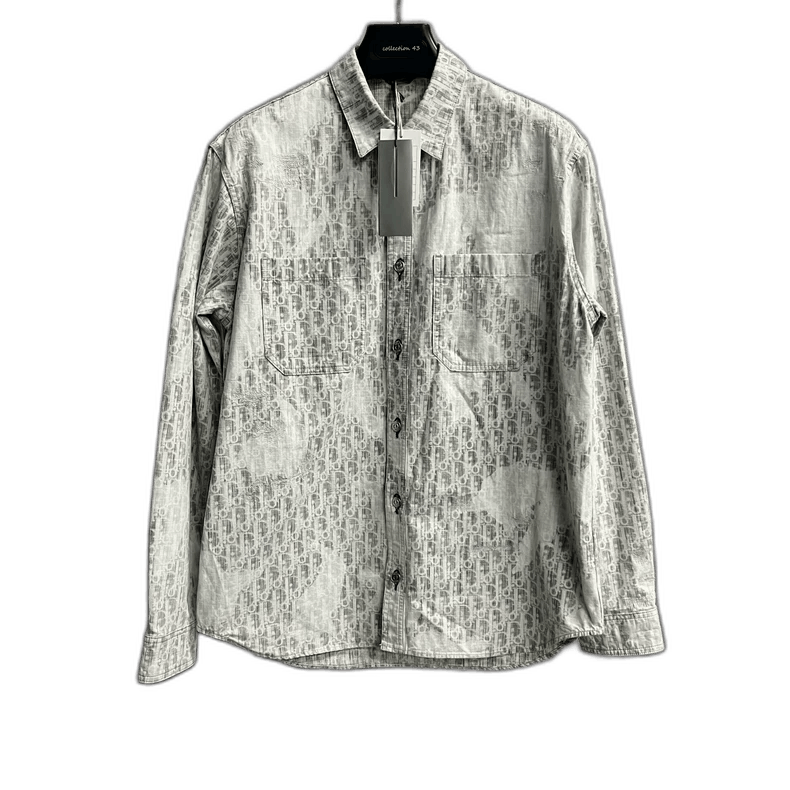 Dior Dior Gray Long Sleeve Denim Shirt Size US M / EU 48-50 / 2 - 1 Thumbnail