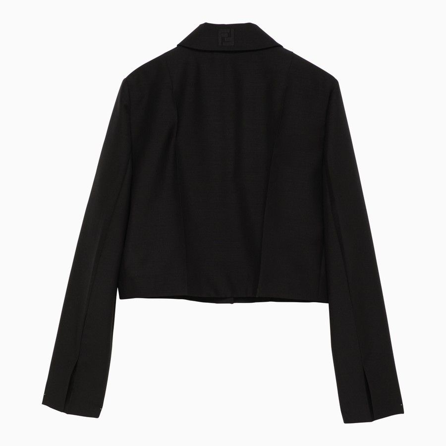 Fendi o1d2blof0824 Wool Boxy Jacket in Black Size M / US 6-8 / IT 42-44 - 2 Thumbnail