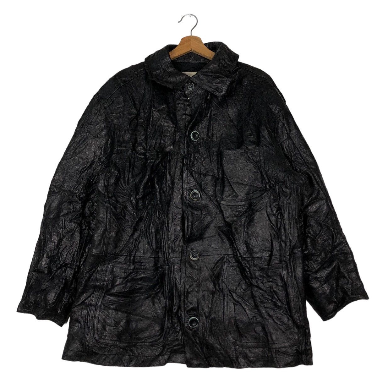Japanese Brand 🔥Vtg Biker Leather Jacket Jun Men Issey Miyake Japan Made Size US M / EU 48-50 / 2 - 1 Thumbnail