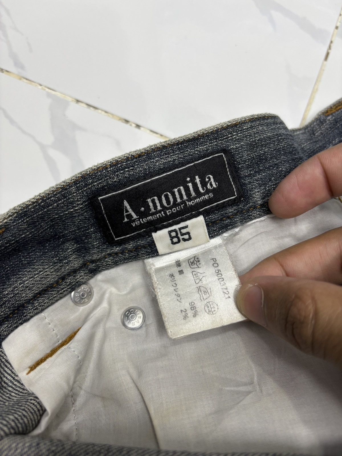 Nonnative 🔥A.NONITA VETEMENT POUR HOMMES DISTRESS BAGGY JEANS Size US 34 / EU 50 - 9 Thumbnail
