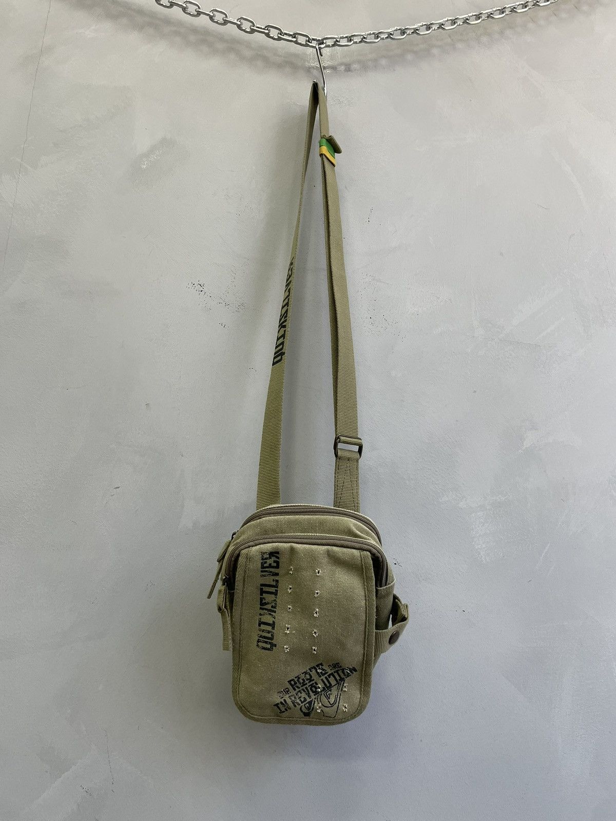 Quiksilver Quiksilver Green Canvas Crossbody Messenger Bag Size ONE SIZE - 1 Thumbnail