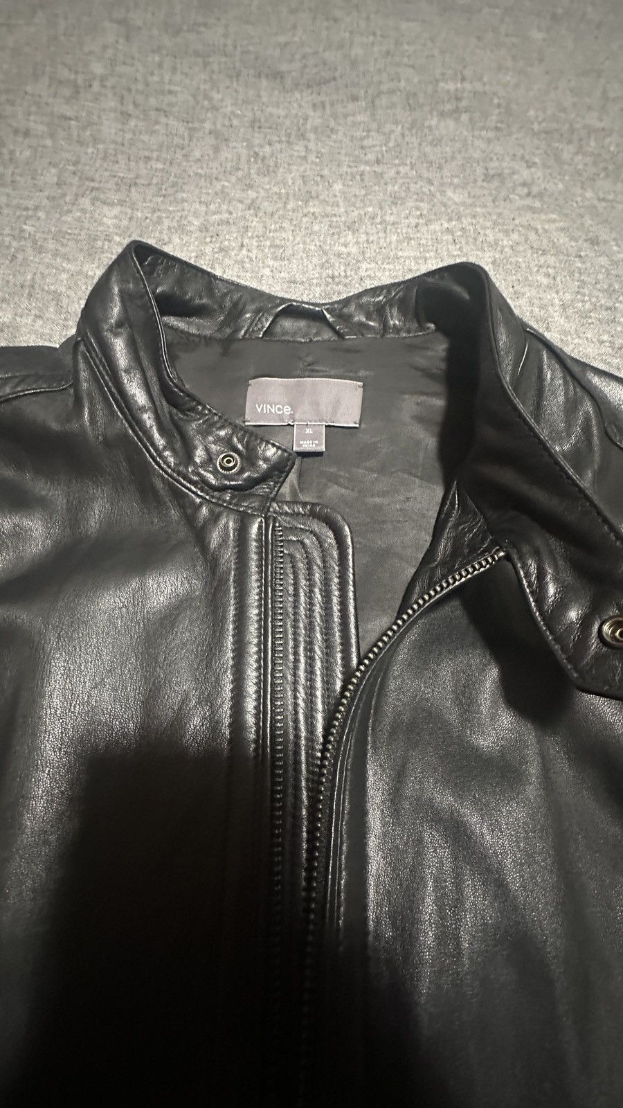 Vince VINCE Men’s Lambskin Leather Moto Jacket Men’s L/XL Size US L / EU 52-54 / 3 - 4 Thumbnail