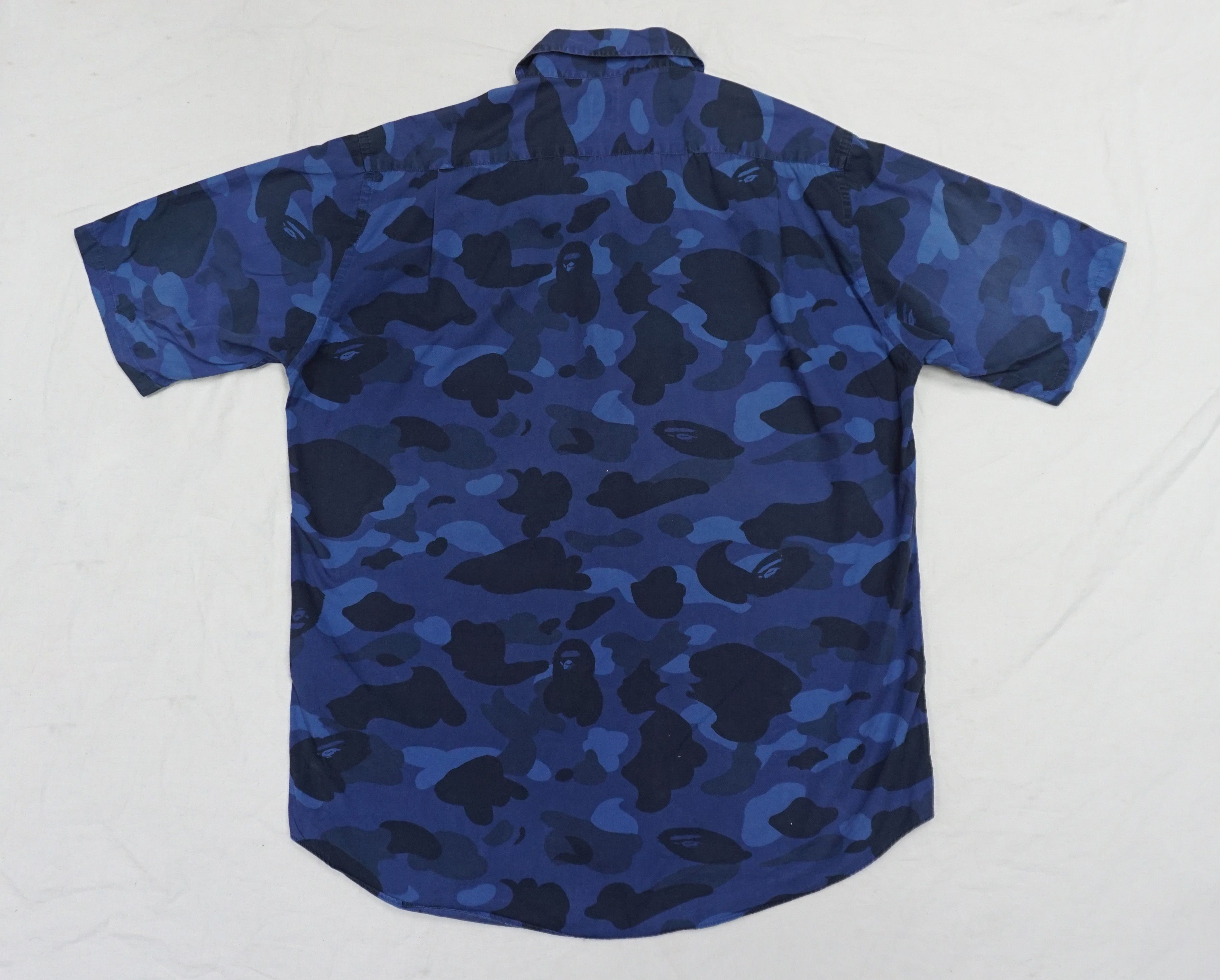 Bape × Vintage A Bathing Ape Blue Camouflage Button up Shirt Size US XL / EU 56 / 4 - 8 Thumbnail