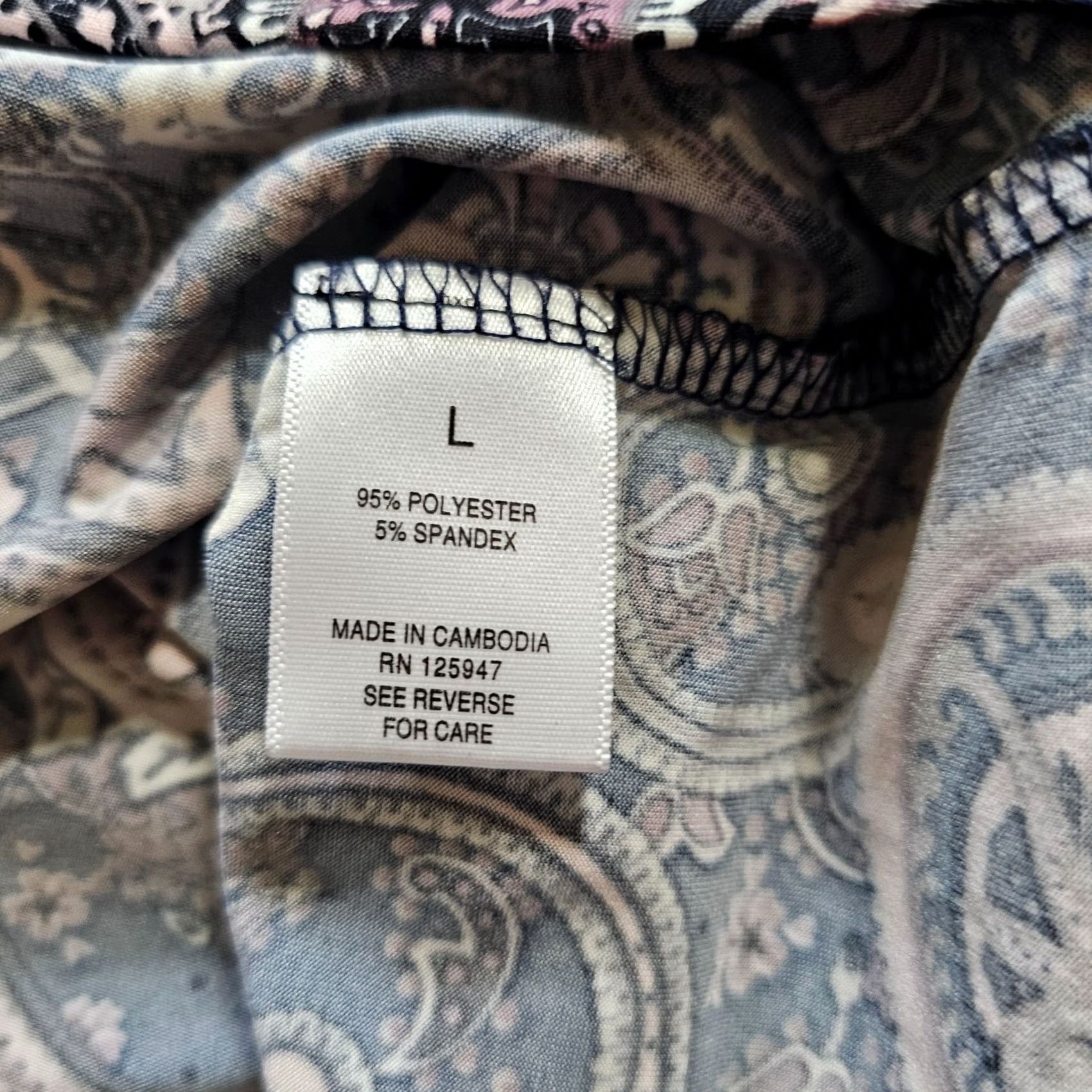 Vintage Cocomo Top Women Large Black Brown Paisley 3/4 Sleeve Slinky Stretchy Career Blouse Dress Shirt Ladies Womens Size L / US 10 / IT 46 - 7 Thumbnail